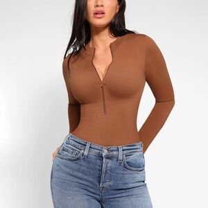NWT Feelingirl Seamless Long Sleeve
Zipper Thong Bodysuit
